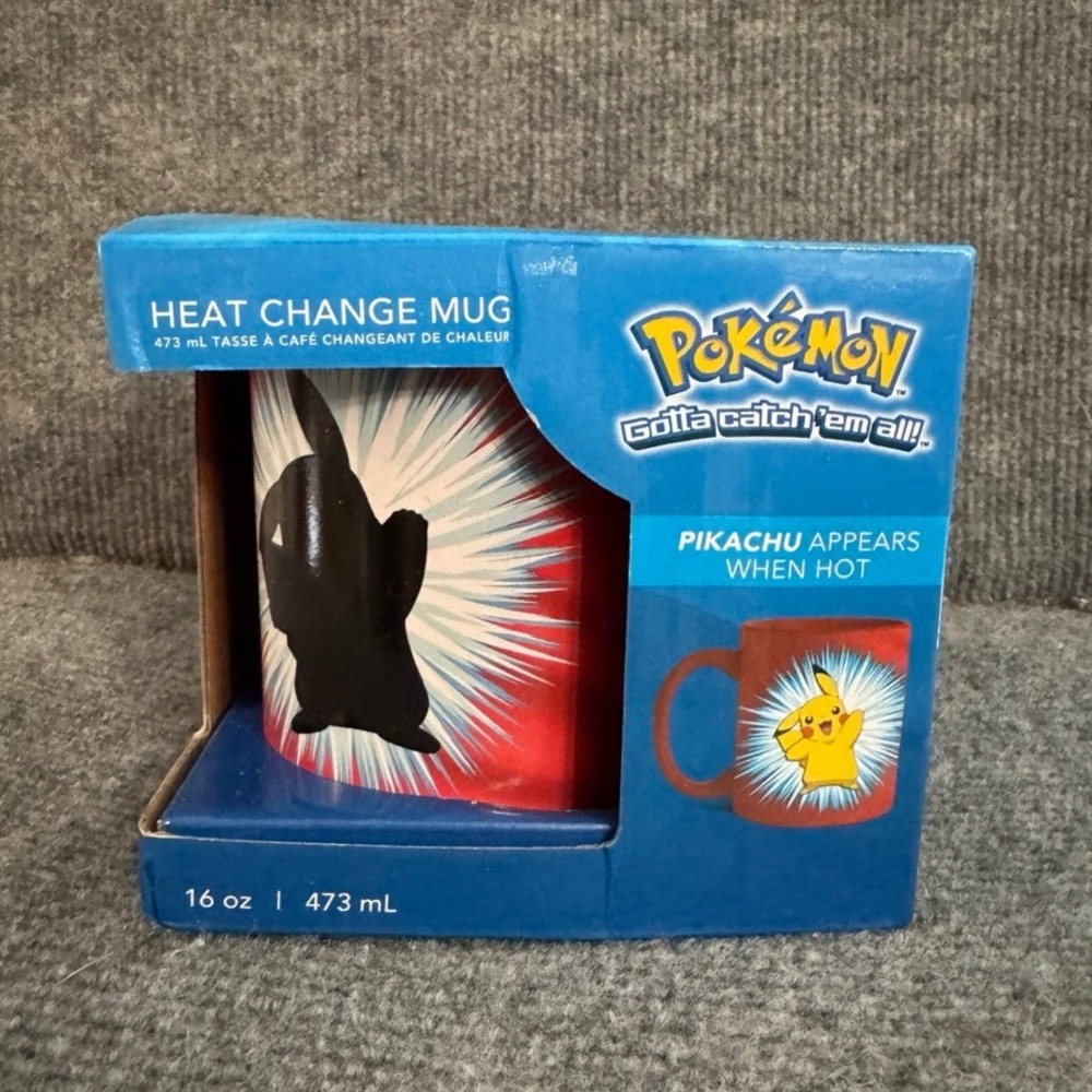 NIB Pokemon Pikachu Heat Change Mug 16oz Funky Color Reveal Coffee Cup New